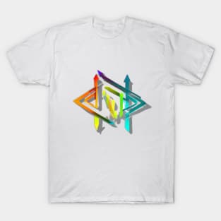 Geometric Glow - Abstract 3D Arrows Artwork No. 610 T-Shirt